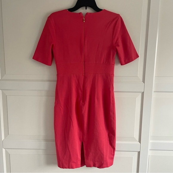 Trina Turk Ashton V-Neck Elbow-Sleeve Scuba Sheath Dress 30747 - Picture 3 of 6